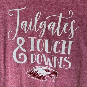 Threadfast Apparel Eagles Red White Glitter Graphic T-Shirt Football Large